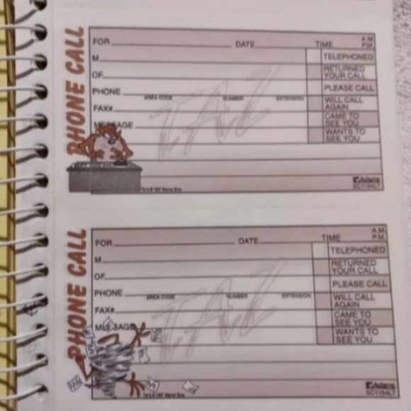 Vintage Looney tunes Tasmanian Devil spiral phone message book - Picture 7 of 10